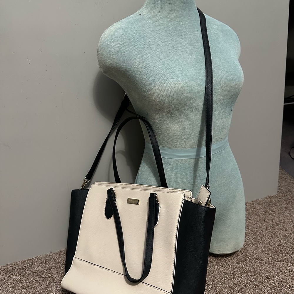 Elegant Black and Cream Kate Spade Women's Tote Bag